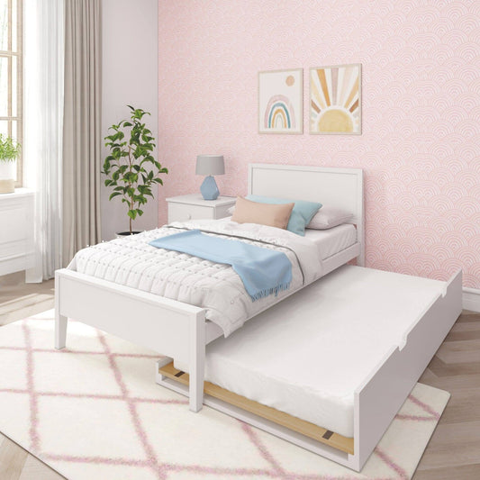 And Lily Full-Size Bed With Panel Headboard And Trundle - Pecan