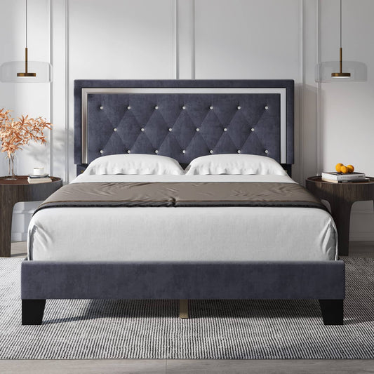 Bed Frame, Upholstered Platform Bed Frame