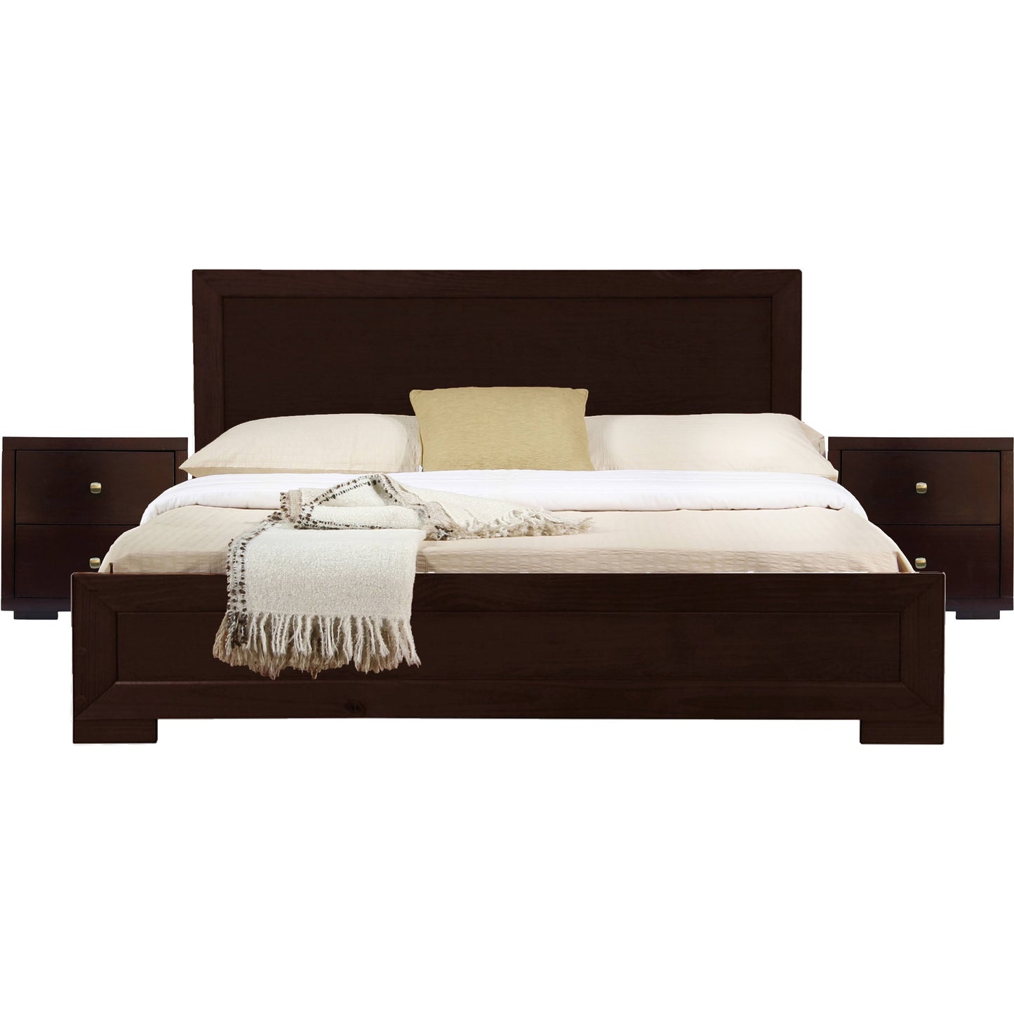 Trent Wooden Platform Bed In White Full