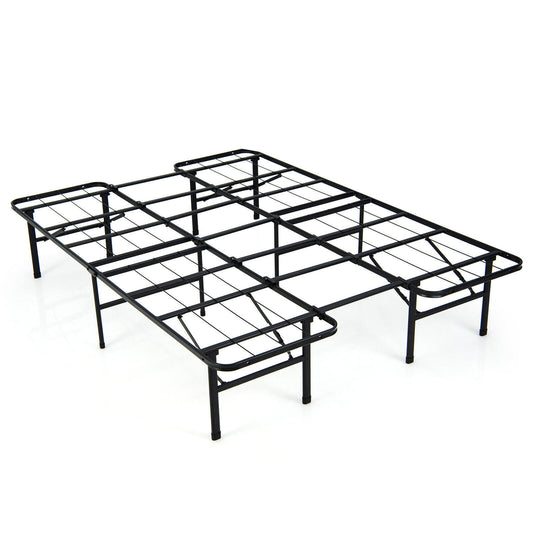 Twin/ Full Folding Metal Platform Bed Frame 13 Inch Mattress Foundation 660 Lbs