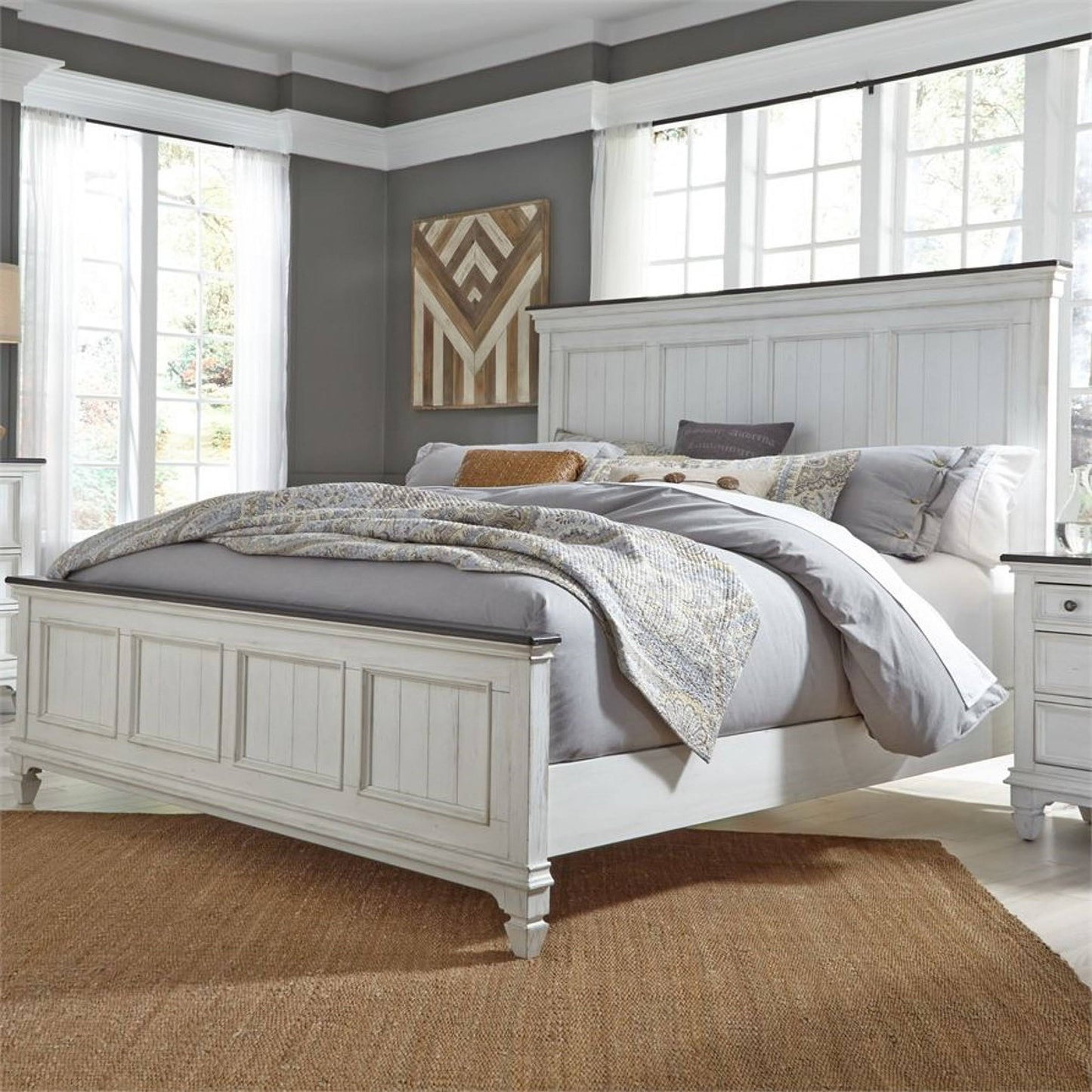 Allyson Park - Queen Upholstered Bed - White