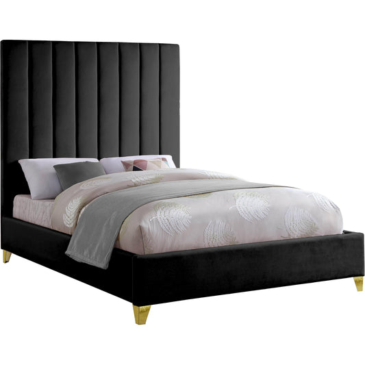 Via Cream Velvet Queen Bed