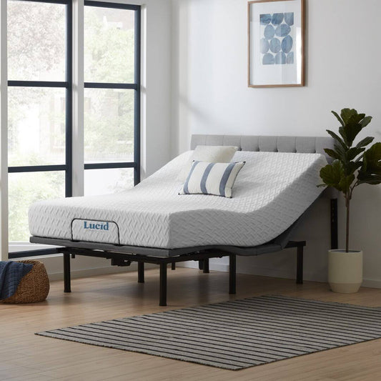 Comfort Collection - 10 King Medium Memory Foam Mattress & Adjustable Bed Base Set