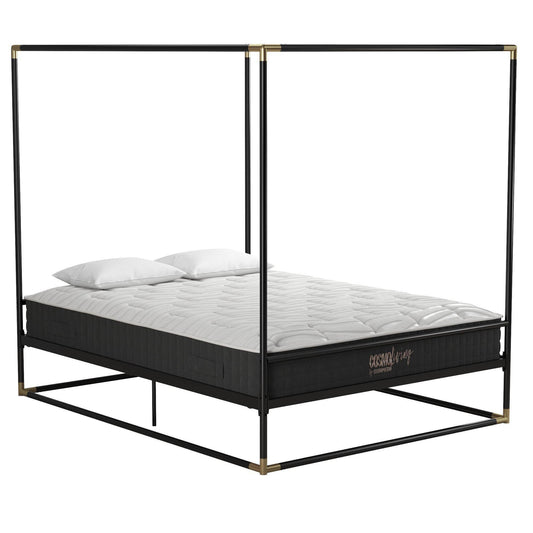 Celeste White Metal Queen Canopy Bed