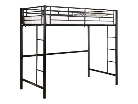 Twin Metal Loft Bed - Black