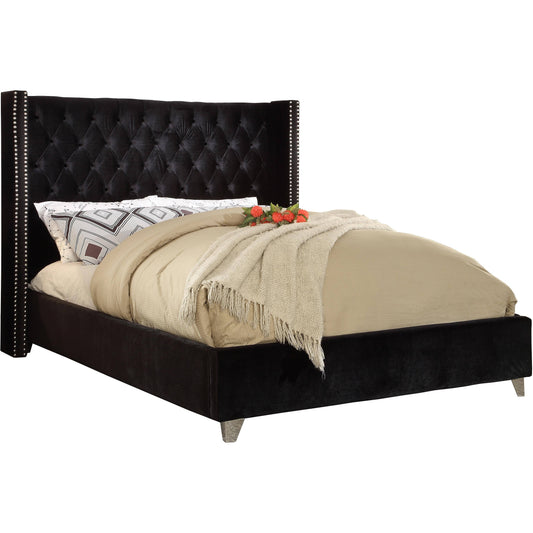 Aiden Cream Velvet Twin Bed