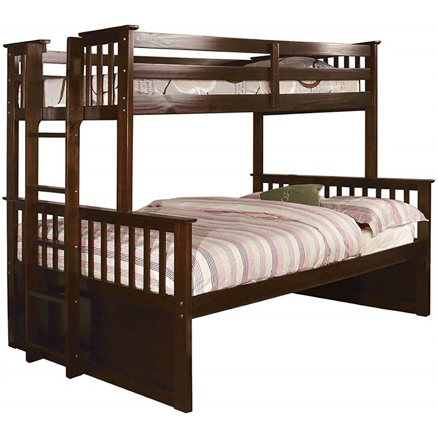 Twin/ Queen Bunk Bed (Dark Walnut) By