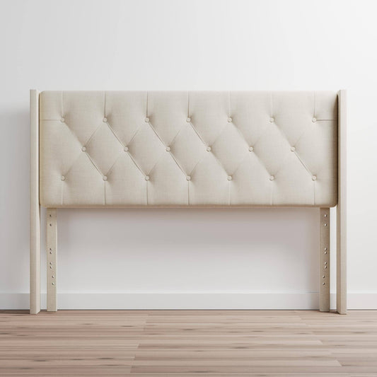 Bella Low Profile Wingback Headboard - Stone - King