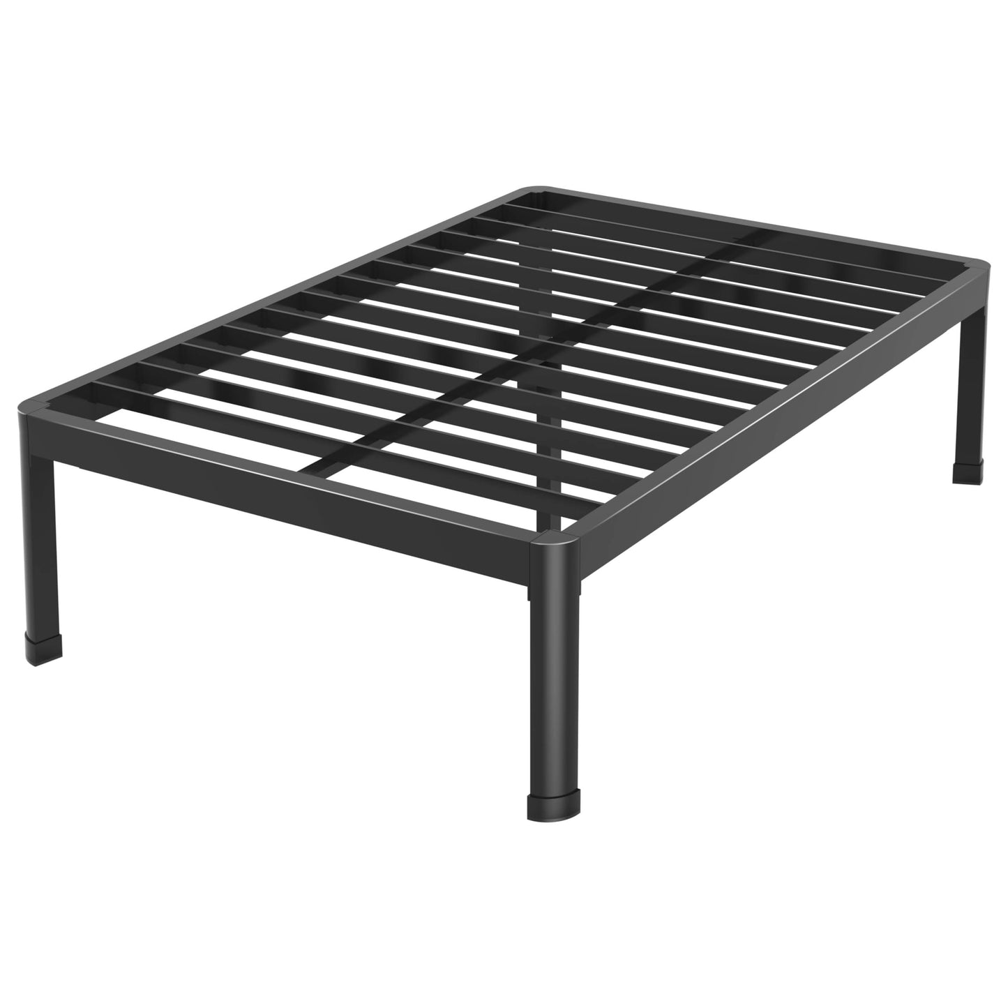 Angel Twin Bed Frame With Round Corner Edge Legs, 18 Inch Tall 3500 Lbs Heavy Duty Metal Platform Bed Frame Twin Size, No