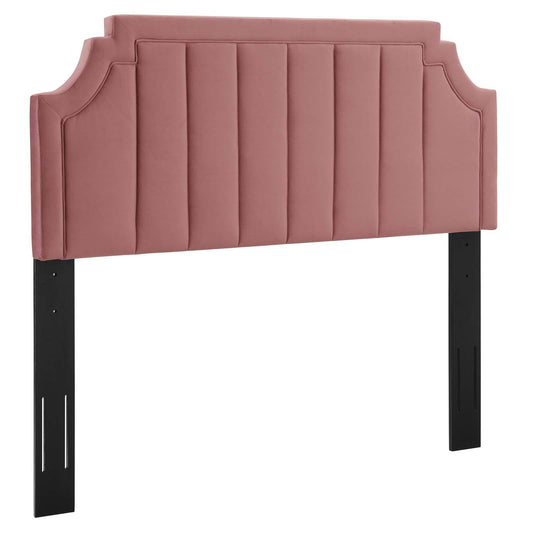 Alyona Channel Tufted Performance Velvet Full/Queen Headboard - Pink