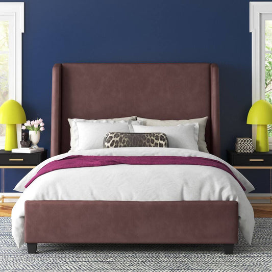 Upholstered Low Profile Platform Bed Etta Avenue Size: Queen, Color: Portobello