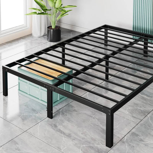 Bed Frame Full - No Box Spring Needed Heavy Duty Metal Platform Bedroom Frames Full Size With Storage Space, 14 Inches High, Sturdy Steel