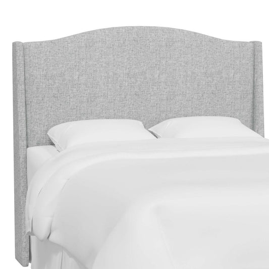 Upholstered Wingback Headboard  Color: Zuma White Textured Linen, Size: King