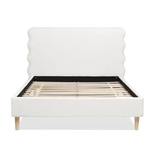 Upholstered Bed Joss & Main Color: Antique White, Size: Queen