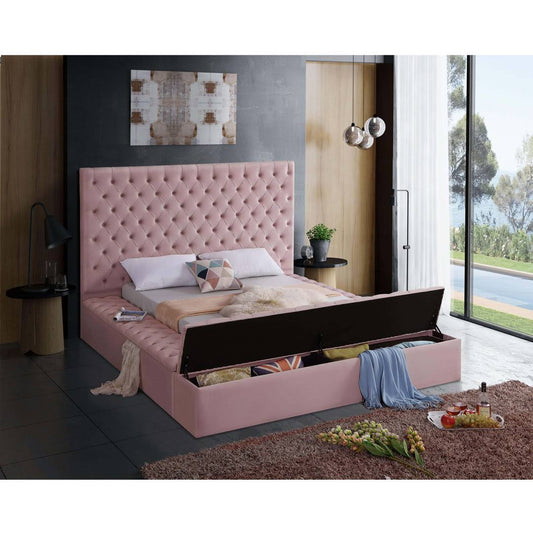 Tufted Upholstered Storage Platform Bed Everly Quinn Size: Queen, Color: Pink