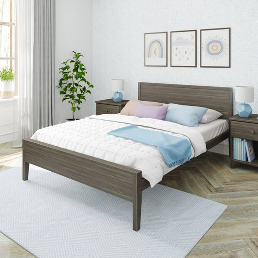 Bed With Panel Headboard | White | Max & Lily