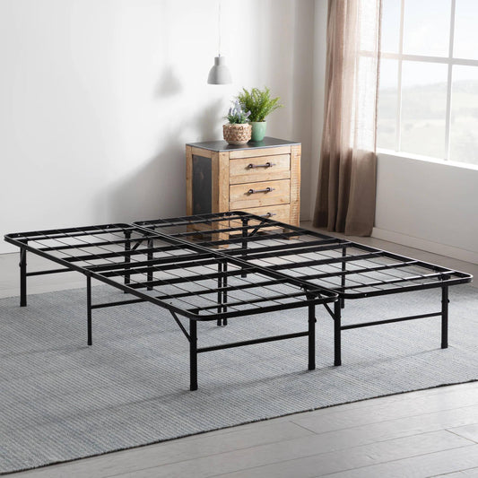 14 In. Twin Xl Folding Platform Bed Frame, Black