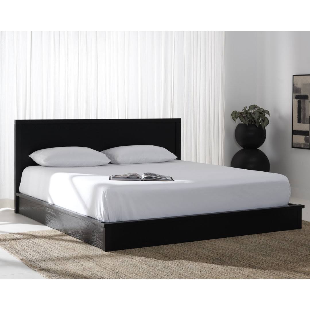 Bed  Color: Black, Size: Queen