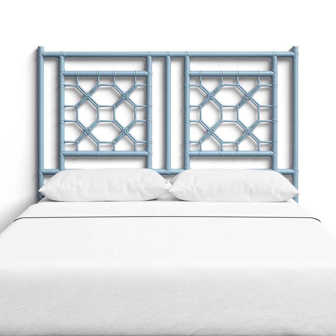 Wicker/Rattan Open-Frame Headboard Color: White, Size: Queen