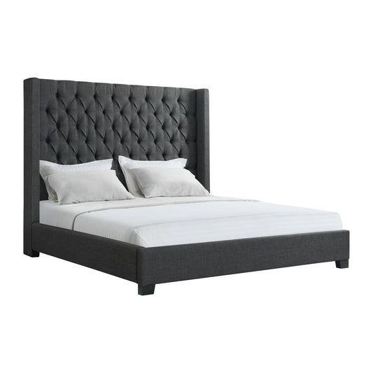 Arden King Tufted Upholstered Bed In Grey