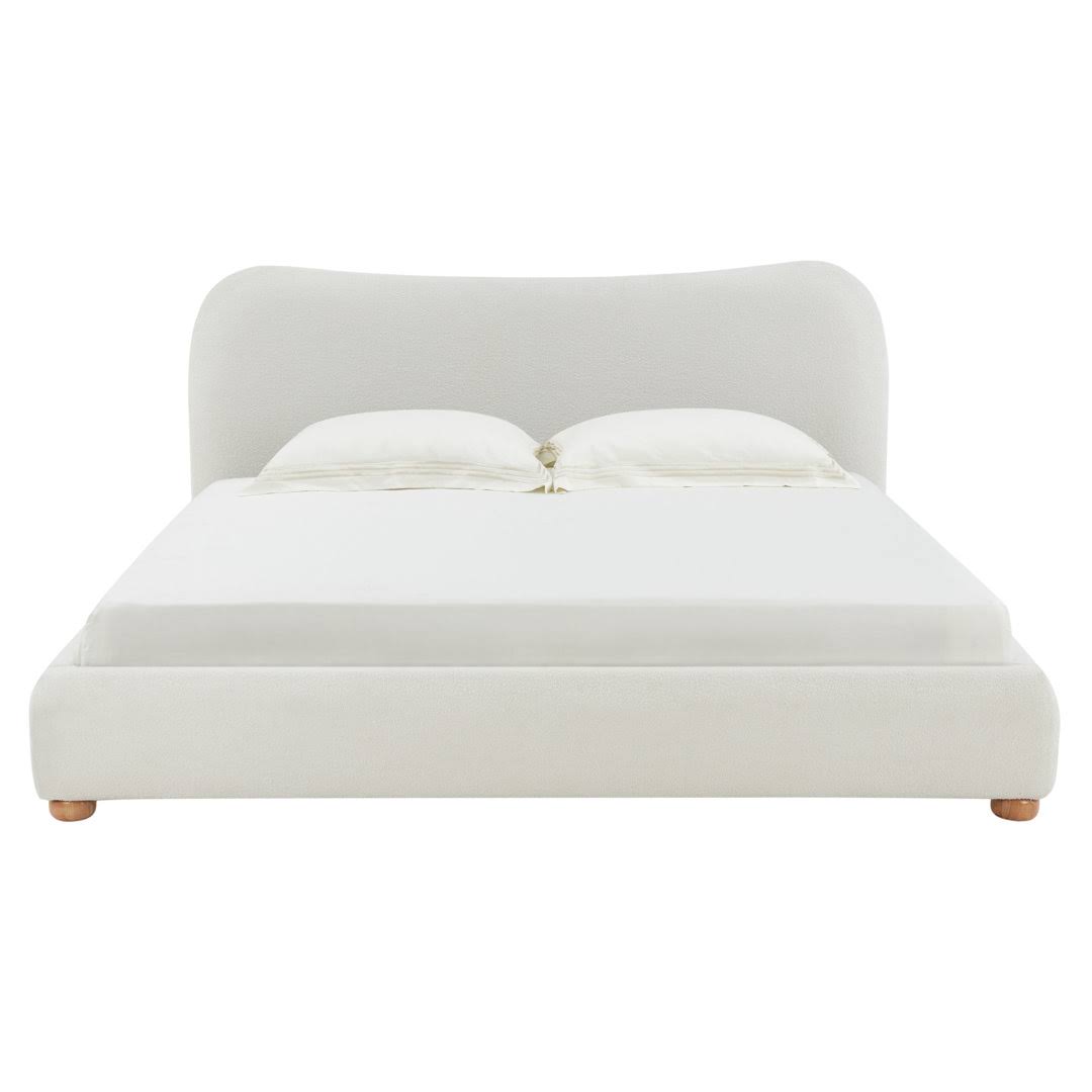 Bed  Color: Ivory Boucle, Size: King