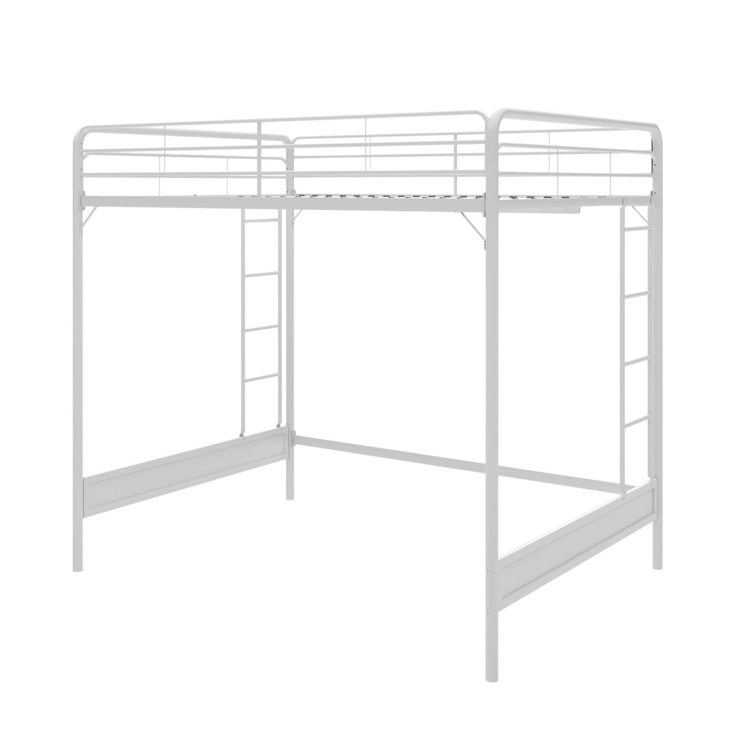 Colten Metal Loft Bed, Space Saver,Two-Sided Ladder, Full, White