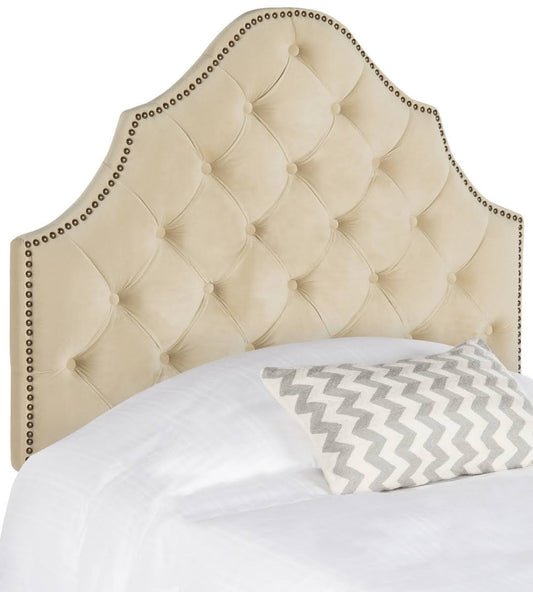 Arebelle Tufted Velvet Headboard White King