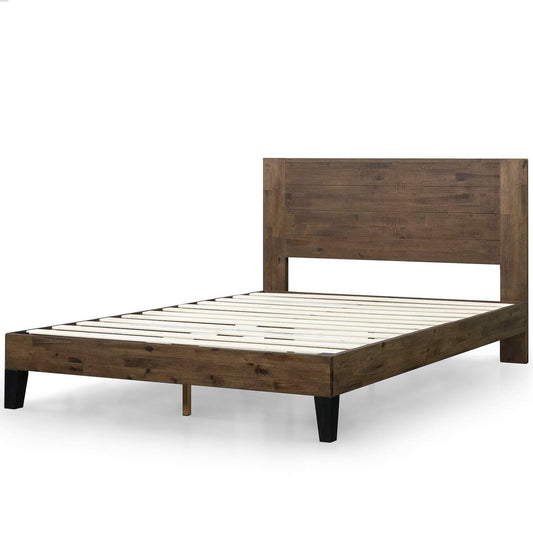 Tonja Platform Bed, Brown, Full, Mattress Foundation, No Box Spring