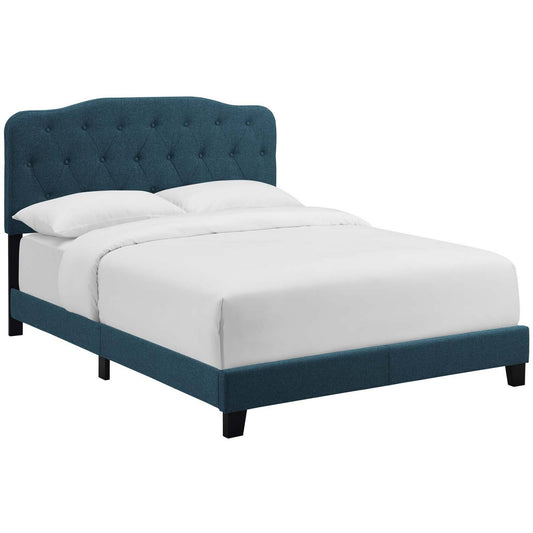 Amelia Azure Queen Upholstered Fabric Bed