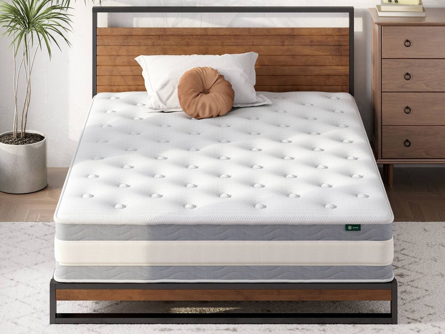 Cooling Gel Memory Foam Pocket Hybrid 10 Mattress | Twin