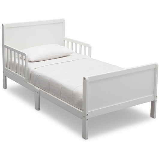 Wood Toddler Bed With Attached Guardrails By