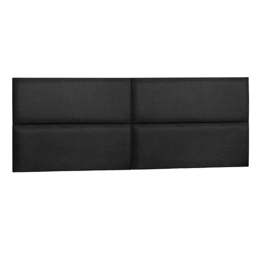 Upholstered Wall Panels, Twin, Single, Or Queen Size Wall Mounted Headboards - Pack Of 4 Panels, Black (Each Individual Panel 38 X 11.5)