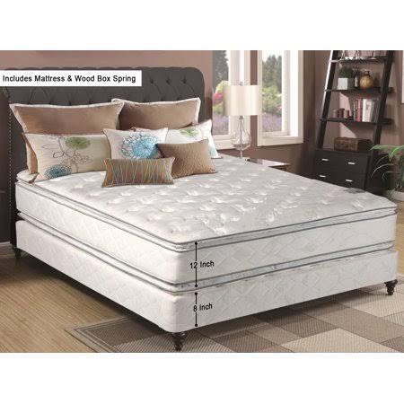 4 Split Fully Assembled Box Spring For Mattress, Queen, Beige