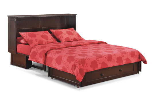 Clover Murphy Cabinet Bed With Mattress, Cherry