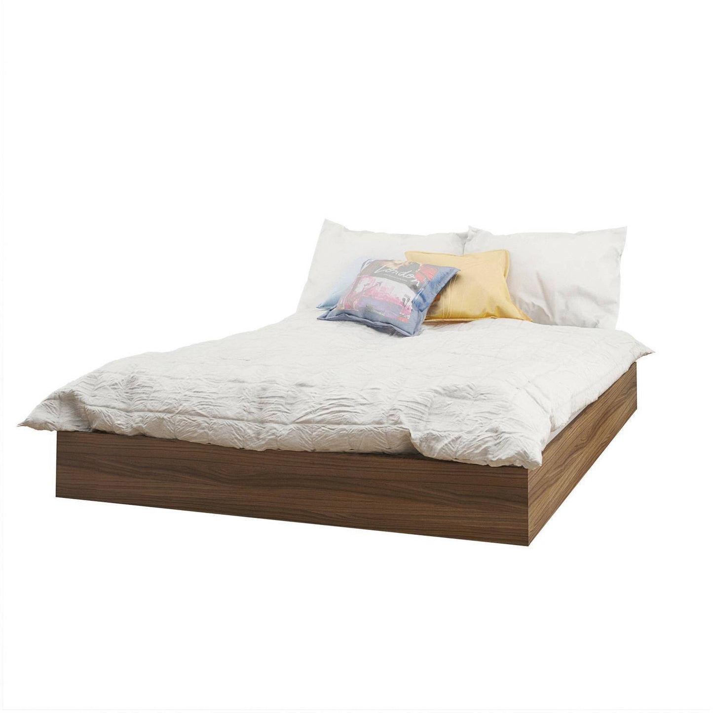 Alibi Full Size Platform Bed, Walnut