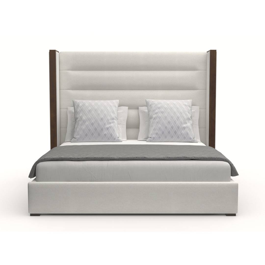 Upholstered Wingback Bed Size: King, Color: White