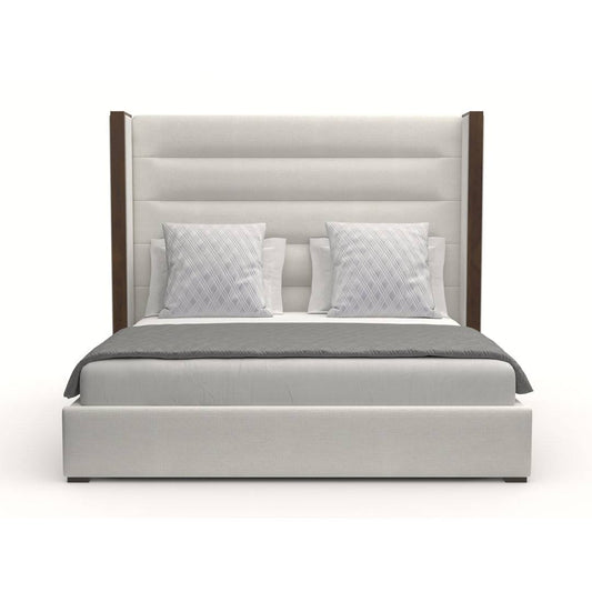 Upholstered Wingback Bed Size: King, Color: White