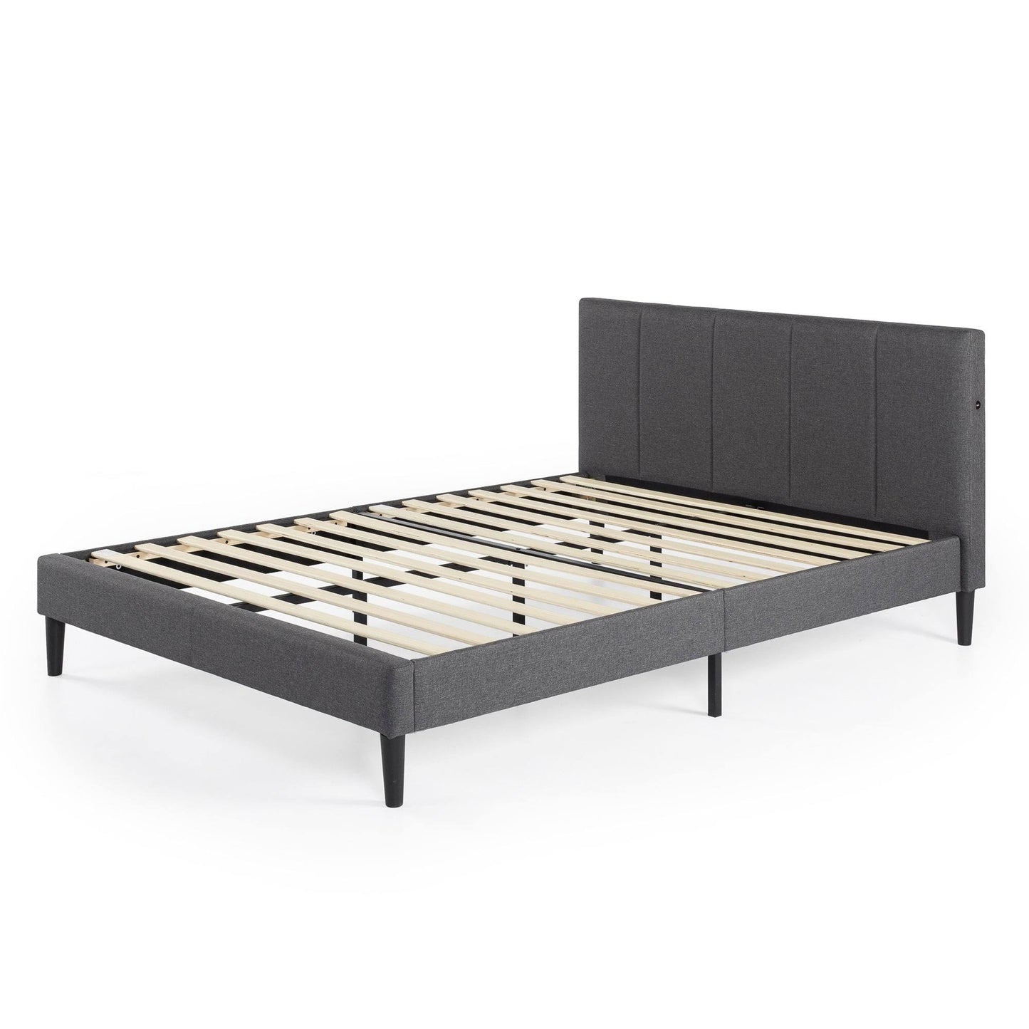 Upholstered Platform Bed Frame |  Grey / Queen