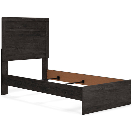 Belachime Black Queen Panel Bed