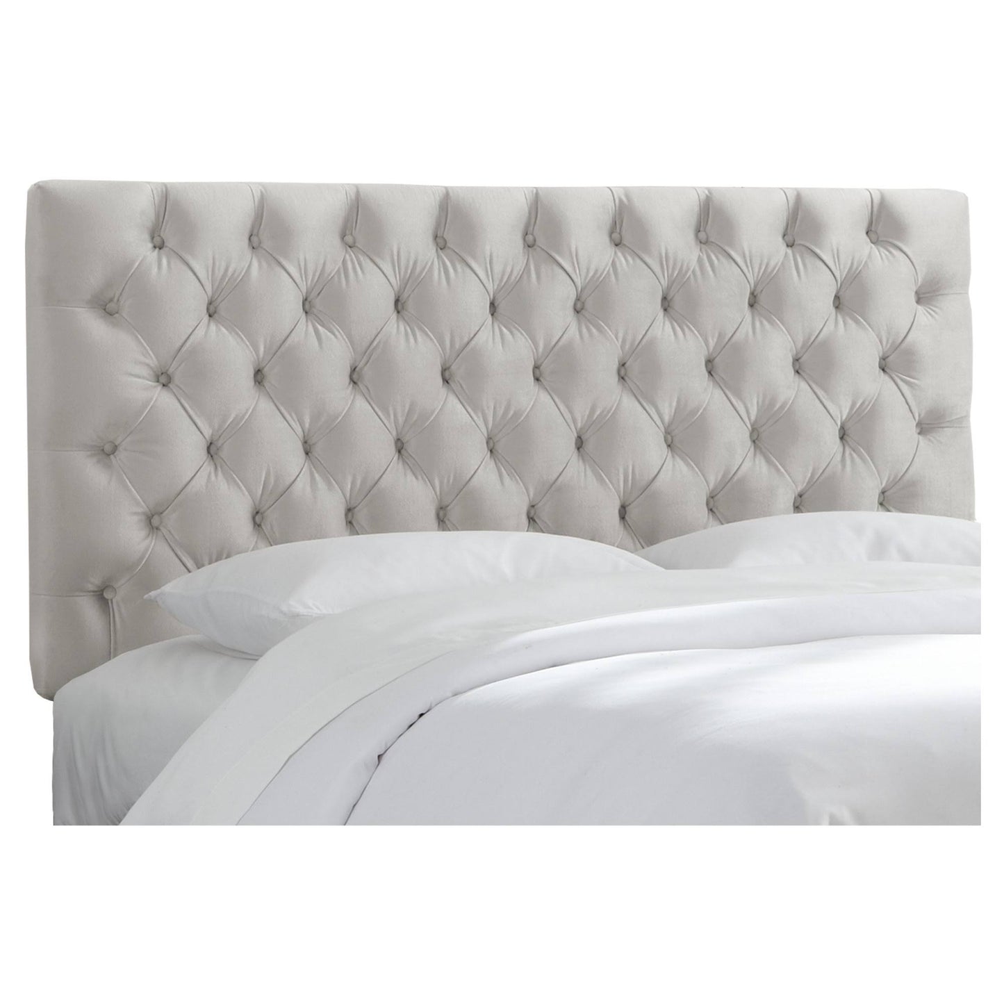 Tufted Wingback Panel Headboard In Ivory - Queen