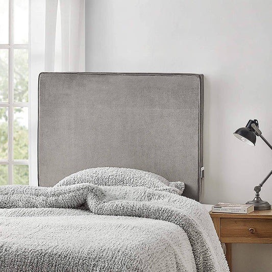 Transitional Cushioned Dorm Headboard - Glacier Gray Plush