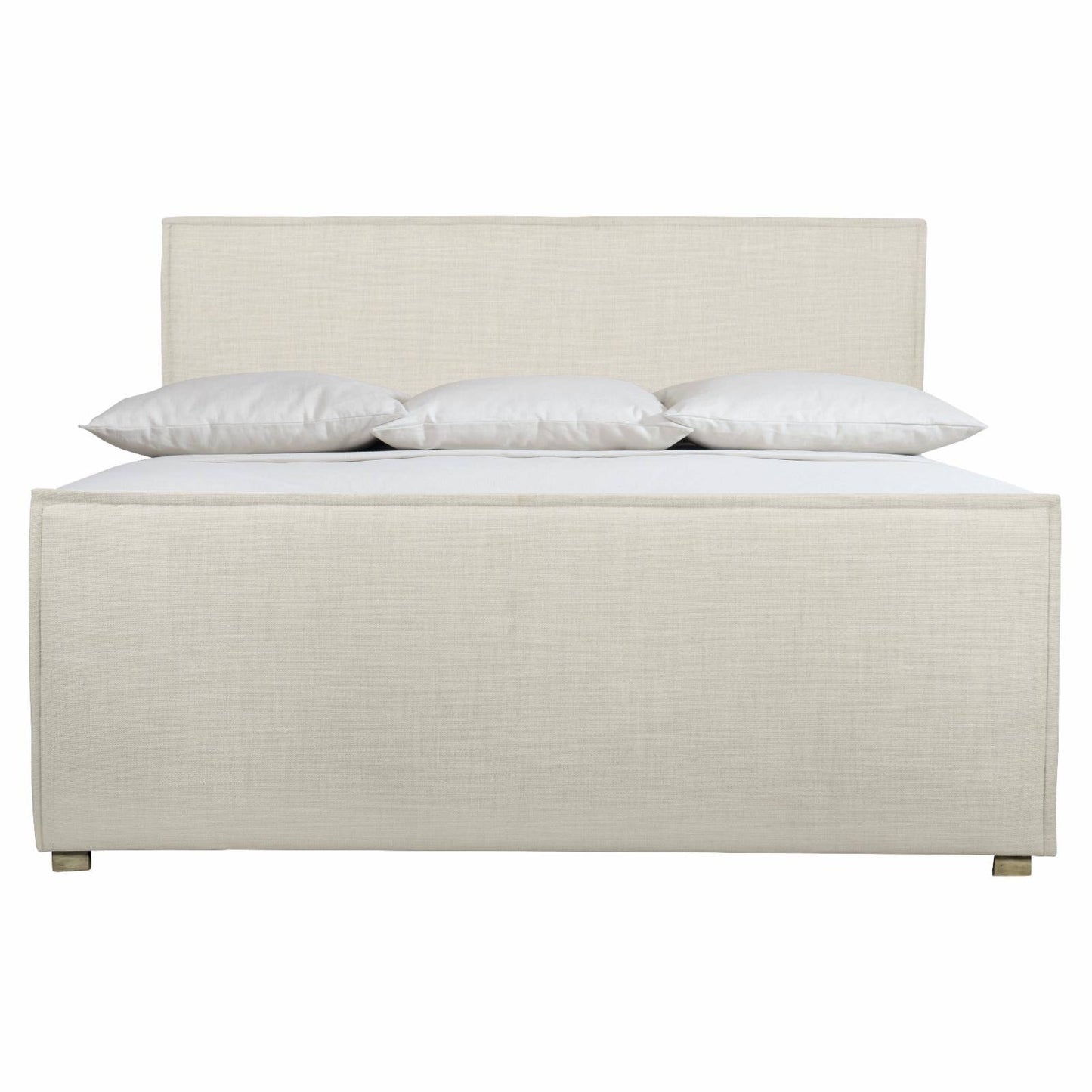 Upholstered Panel Bed  Flax Heathered King