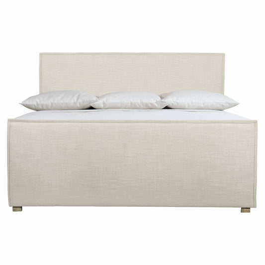 Upholstered Panel Bed  Flax Heathered King