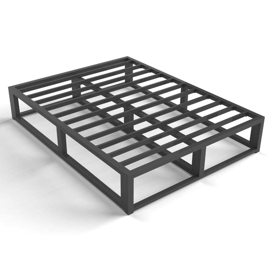 10 Inch King Bed Frame With Steel Slat Support, Low Profile King Metal Platform Bed Frame Support Mattress Foundation, No Box Spring Needed