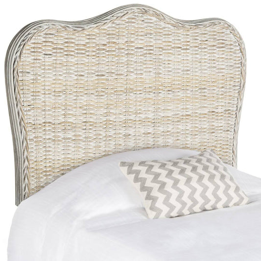 Wicker/Rattan Panel Headboard Color: Gray, Size: Twin