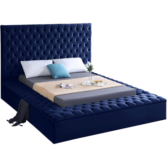 Bliss Black Velvet Queen Bed