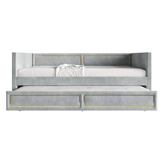 Daybed With Trundle Casepiece Color: Gray