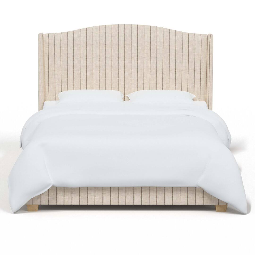 Upholstered Low Profile Platform Bed Color: White, Size: Queen