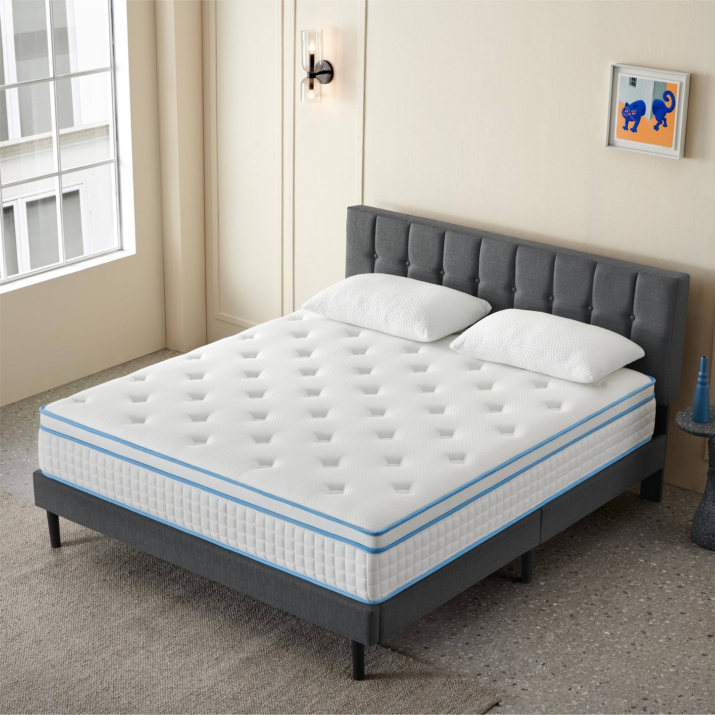 12 Inch Medium Euro Top Memory Foam Hybrid Mattress In A Box - King - Firm