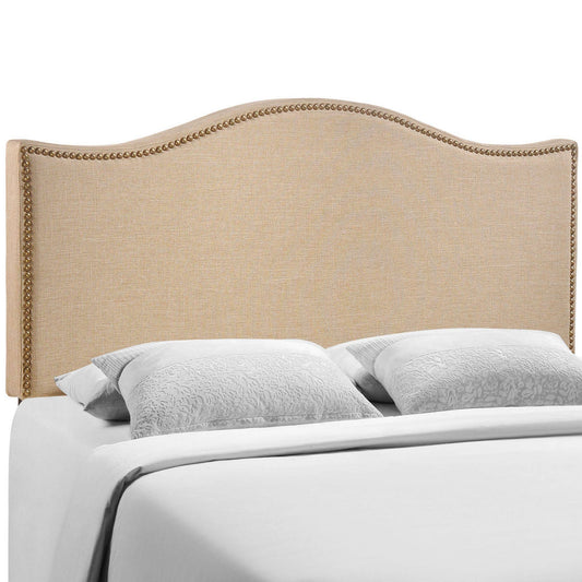 Curl Ivory Twin Nailhead Upholstered Headboard